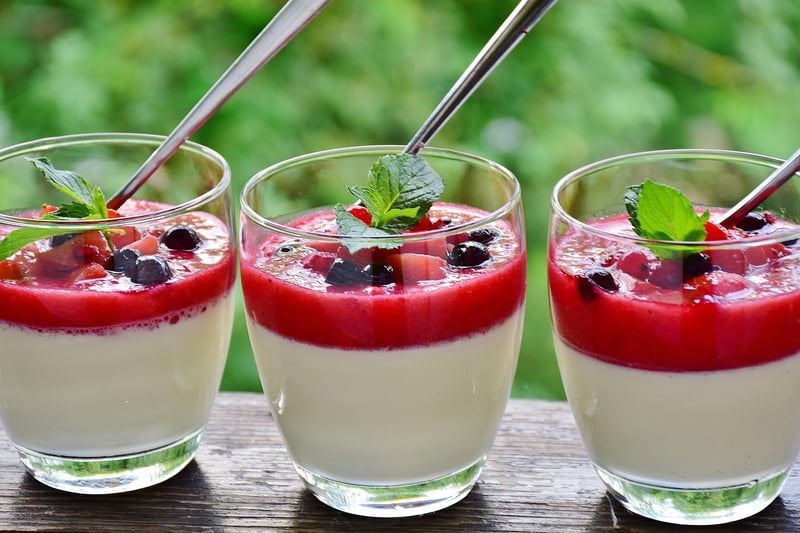 Greek Yogurt Panna Cotta with Passion Fruit Coulis